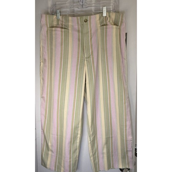 Relativity Women’s Size 18 Pants Seedling Stripe Stretch Cotton Wide Leg Pastel - Picture 1 of 9